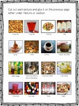 Mixtures and solutions Worksheet Awesome Mixtures and solutions sorting Activity by Teaching with