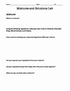 Mixtures and solutions Worksheet Lovely 7 Best Of Mixtures and solutions Worksheets