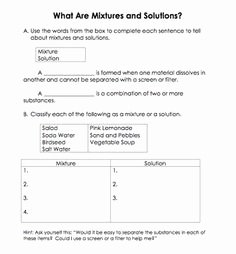 Mixtures and solutions Worksheet Lovely Elements Pounds &amp; Mixtures Worksheet