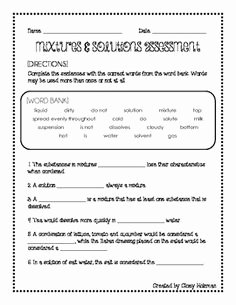 Mixtures Worksheet Answer Key Awesome Foss Mixtures and solutions Worksheets Mixtures solutions