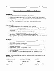 Mixtures Worksheet Answer Key Lovely Lesson 1 Elements Pounds and Mixtures Worksheet Answers