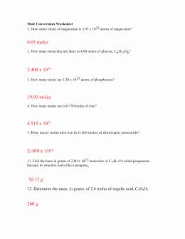 Molar Conversion Worksheet Answers Best Of Mole Conversions Worksheet Crhs