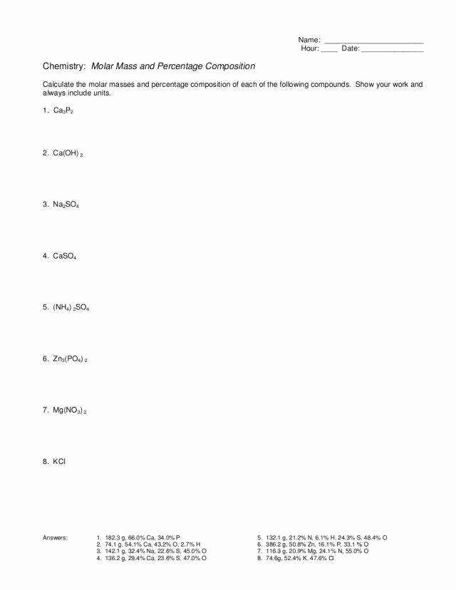 50 Molar Mass Worksheet Answer Key Chessmuseum Template Library