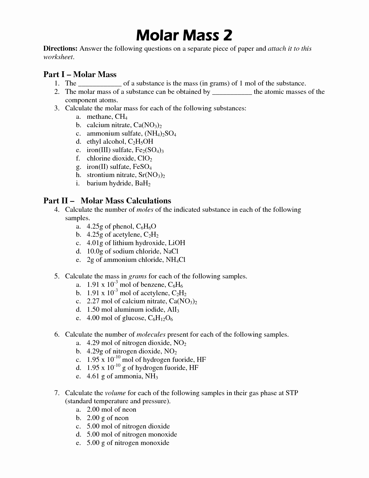 Molar Mass Worksheet Answer Key Fresh Question Worksheet Category Page 7 Worksheeto