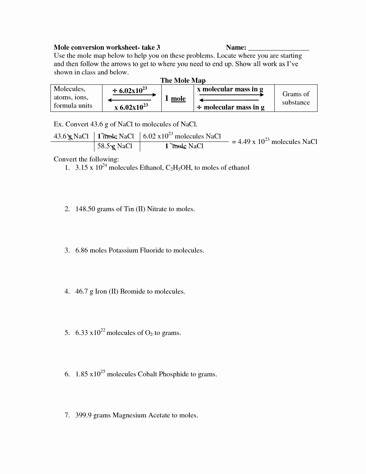 Molarity Worksheet Answer Key Unique 10 Best Of Moles and Mass Worksheet Answers Moles
