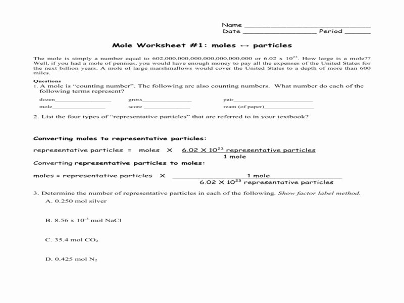 Mole Worksheet #1 Awesome Factor Label Method Worksheet Free Printable Worksheets