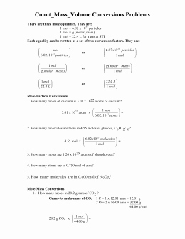 Mole Worksheet #1 Unique Stoichiometry Worksheet 1 Answer Key