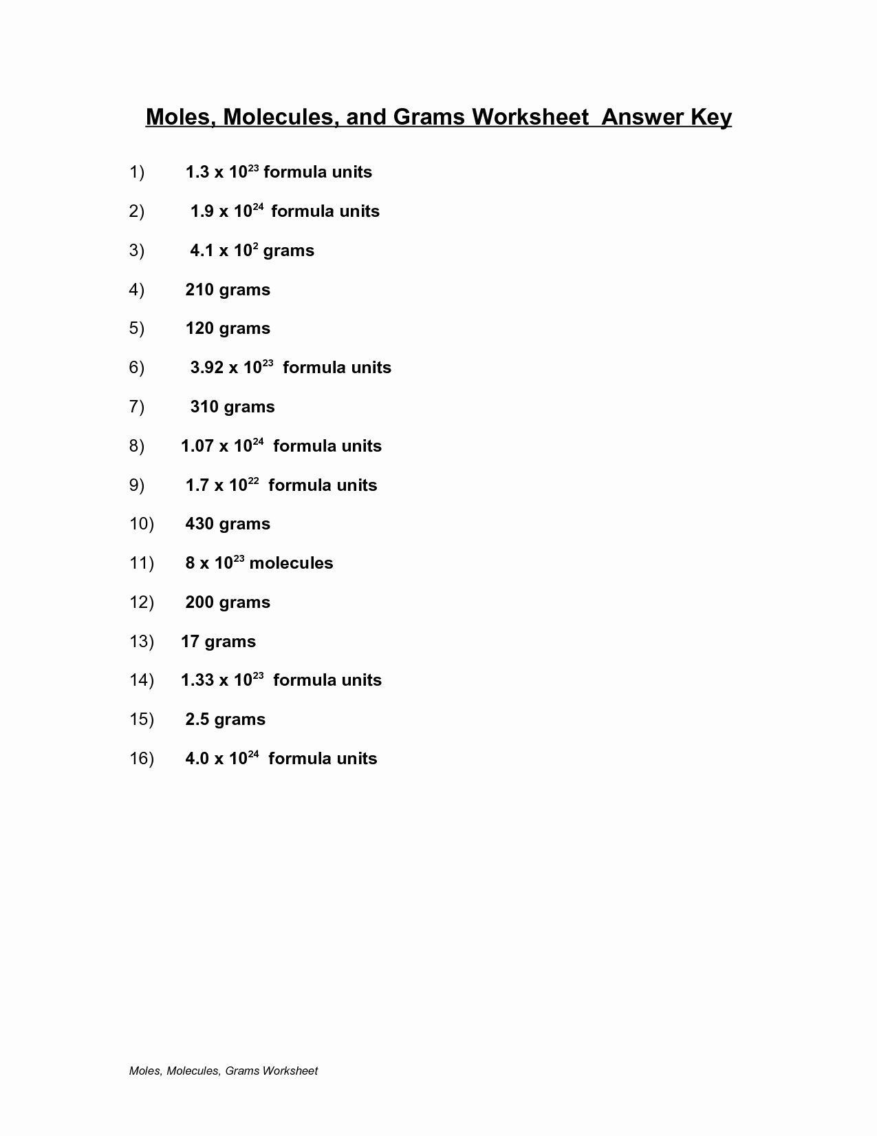 Moles Molecules and Grams Worksheet Lovely 16 Best Of Mole to Mole Worksheets Mole Molecules
