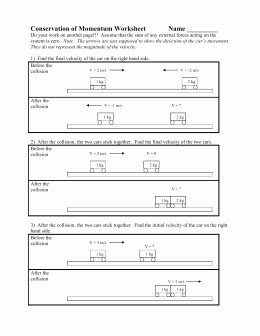 Momentum and Collisions Worksheet Answers Best Of Conservation Of Momentum Worksheet