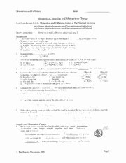Momentum and Collisions Worksheet Answers Luxury Projectile Motion Worksheet Ii solutions General Launch