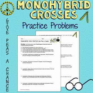 Monohybrid Cross Practice Problems Worksheet Best Of Give Peas A Chance Teaching Genetics