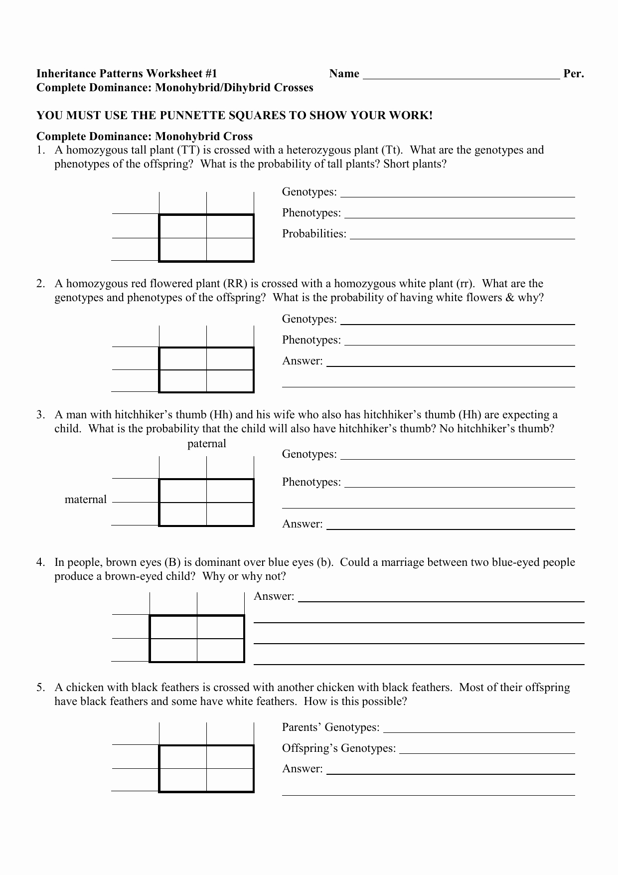 Monohybrid Cross Practice Problems Worksheet Best Of Monohybrid and Dihybrid Crosses Worksheet