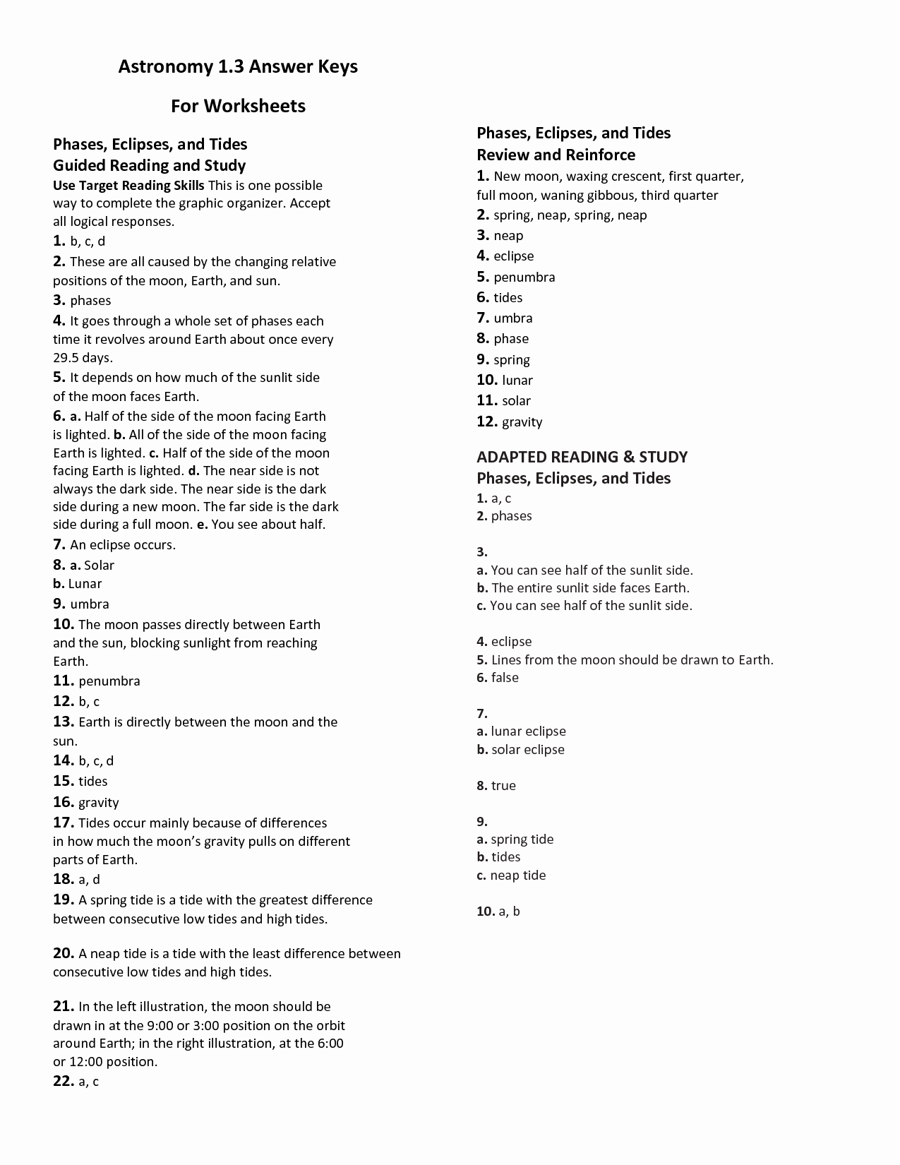 Moon Phases Worksheet Answers Beautiful 17 Best Of Waves and Tides Worksheet Ocean Waves