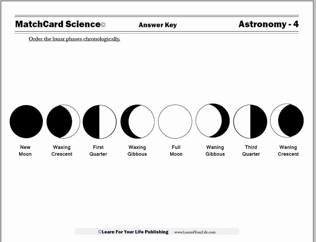 50 Moon Phases Worksheet Answers