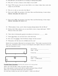 Moon Phases Worksheet Answers Unique Moon Phases Eclipses Tides Pre Quiz Worksheet Download