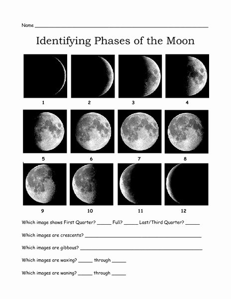 Moon Phases Worksheet Answers Unique Wax Wane F Collection
