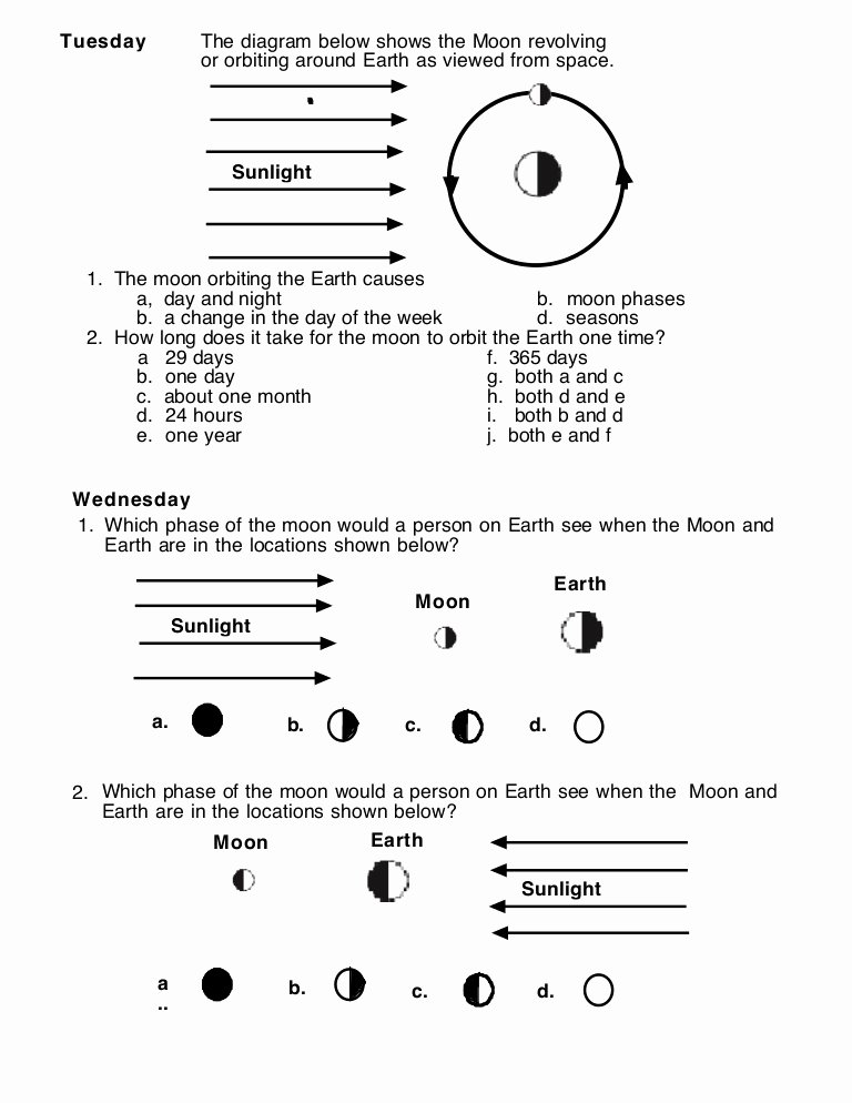 Moon Phases Worksheet Pdf Best Of solar About the Moon Worksheet 6