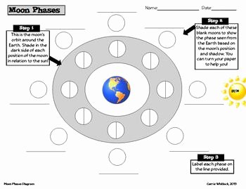 Moon Phases Worksheet Pdf Inspirational Space Moon Phases Diagram Sheet by Carrie Whitlock