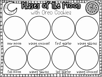 Moon Phases Worksheet Pdf Lovely Free Phases Of the Moon with oreo Cookies by Khrys