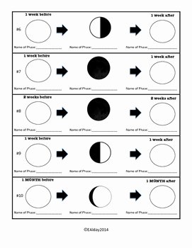 Moon Phases Worksheet Pdf Luxury Moon Phase Prediction Worksheet and formative assessment