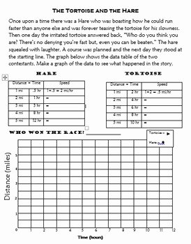 Motion Graph Analysis Worksheet Best Of Calculating and Graphing Speed the tortoise and the Hare