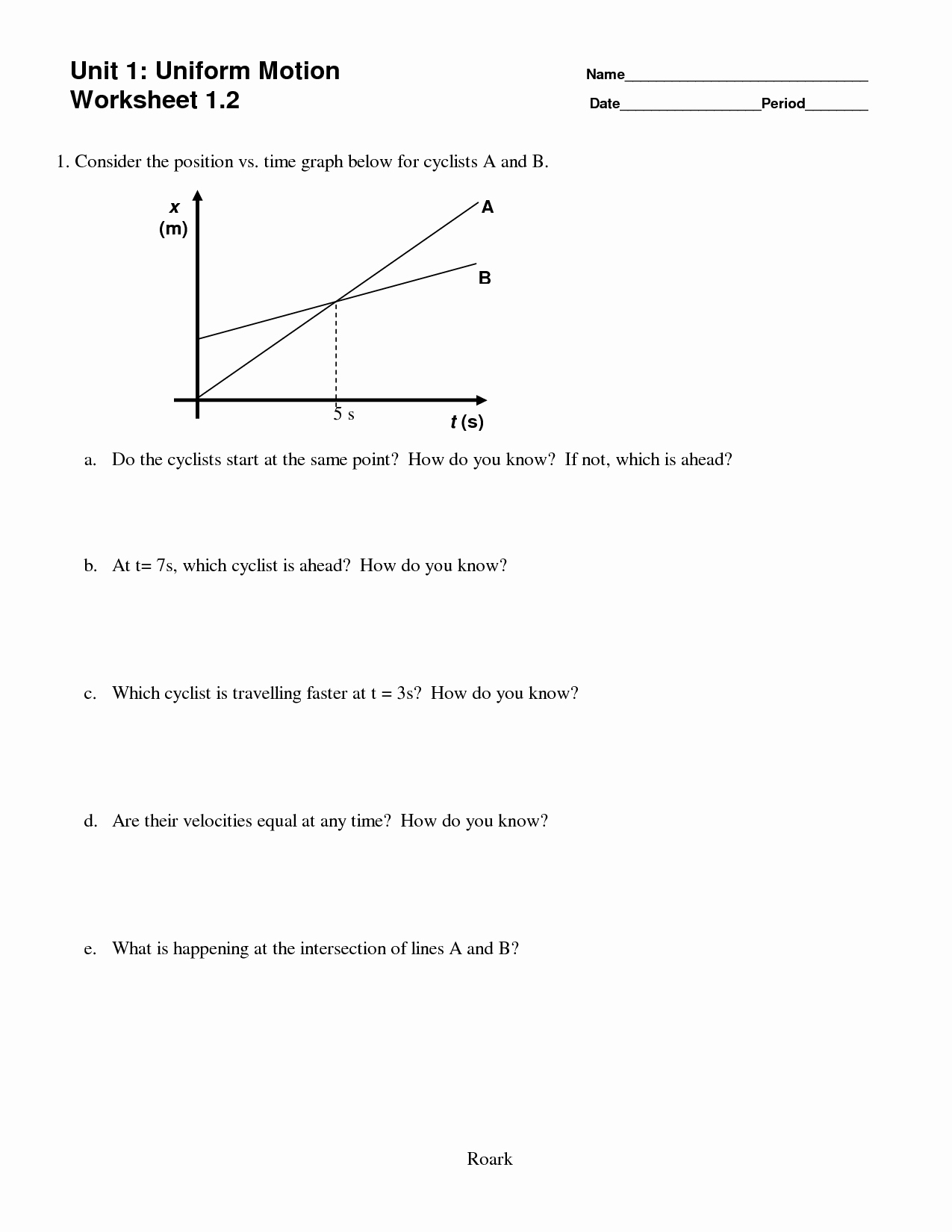 Motion Graphs Worksheet Answer Key Lovely 14 Best Of Velocity and Acceleration Worksheets