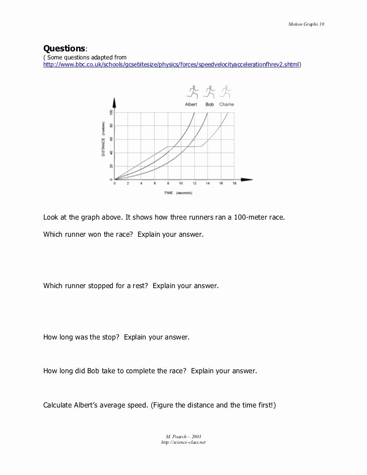 Motion Graphs Worksheet Answers Unique Motion Graphs Summary
