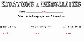 Multi Step Inequalities Worksheet Unique Multi Step Equations &amp; Inequalities Worksheet by Chantel
