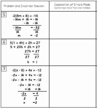 Multi Step Inequalities Worksheet Unique Multi Step Equations Find and Fix the Errors Worksheet