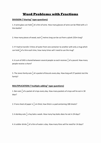 Multiplication Fraction Word Problems Worksheet Awesome Multiplying and Dividing Fractions Word Problems by Chuiyl
