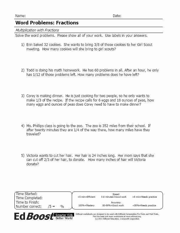 Multiplication Fraction Word Problems Worksheet Best Of Multiplication Fractions Worksheets