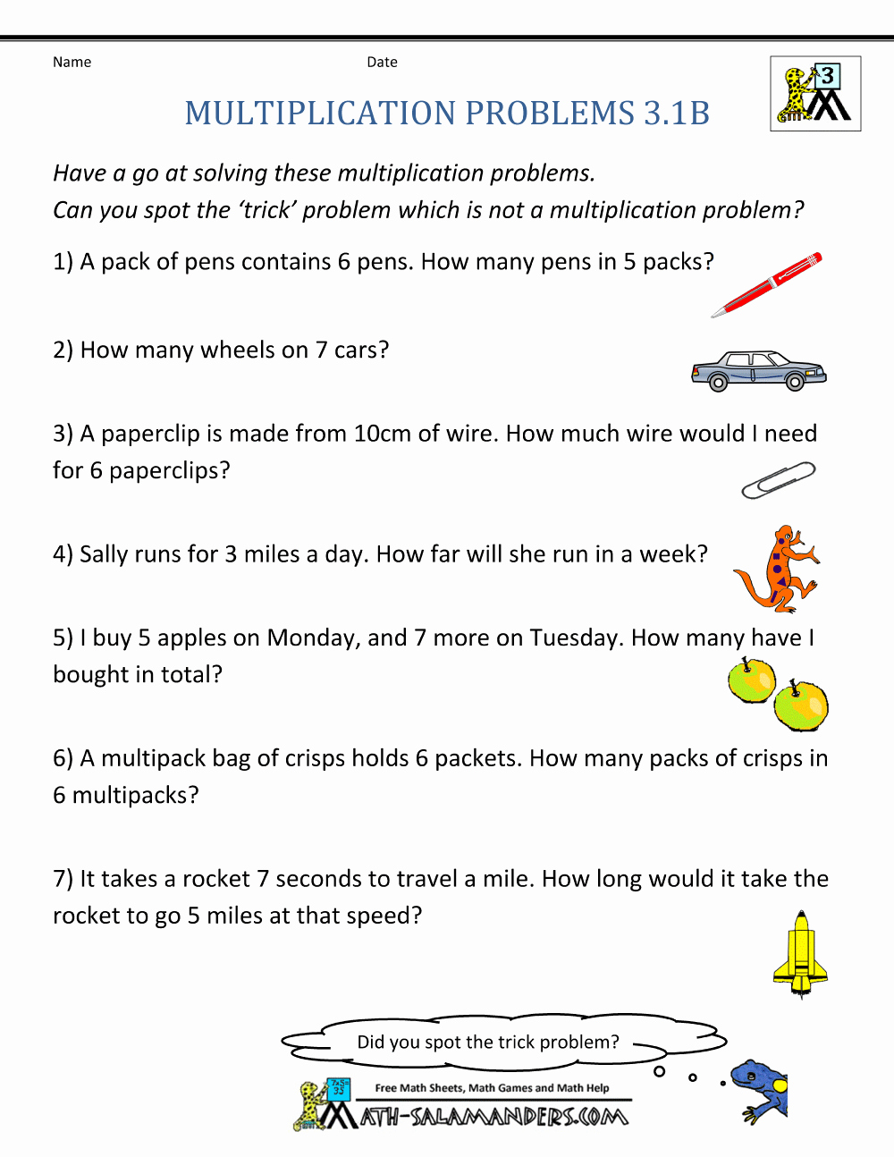 Multiplying Fractions Word Problems Worksheet