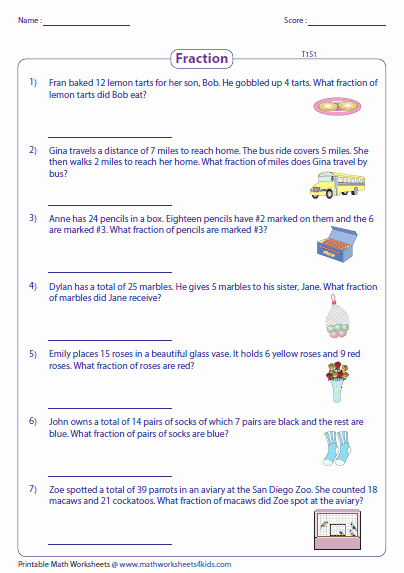 Multiplication Fraction Word Problems Worksheet Inspirational Fraction Word Problems Worksheets