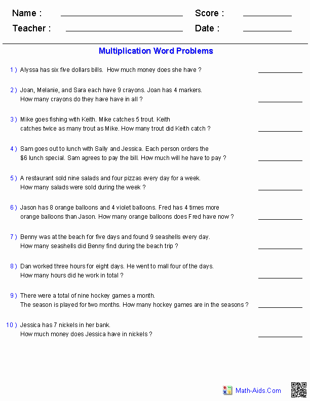Multiplication Fraction Word Problems Worksheet Luxury Multiplication Word Problems Mathematics