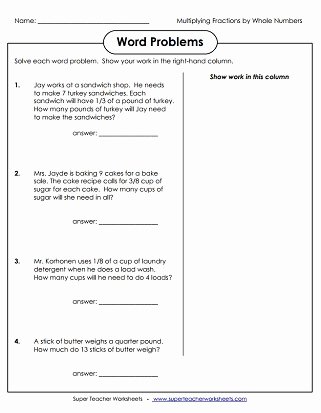 Multiplication Fraction Word Problems Worksheet Luxury Multiplying Fractions Worksheets