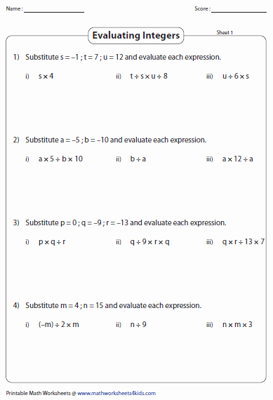 Multiplication Of Integers Worksheet Inspirational Multiplying and Dividing Integers Worksheets
