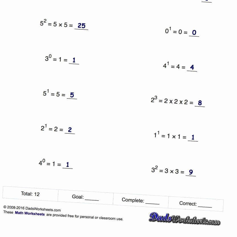 Multiplication Properties Of Exponents Worksheet Awesome Exponents Worksheets Pdf