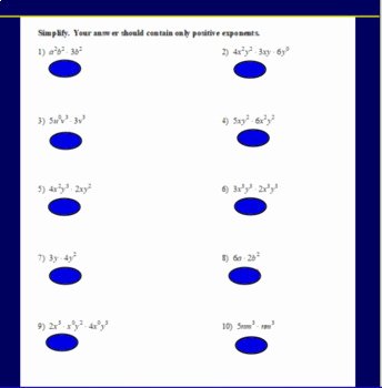 Multiplication Properties Of Exponents Worksheet Best Of Multiplication Properties Of Exponents by Smart Board Math