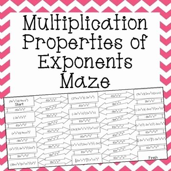 Multiplication Properties Of Exponents Worksheet Inspirational Multiplication Properties Of Exponents Maze