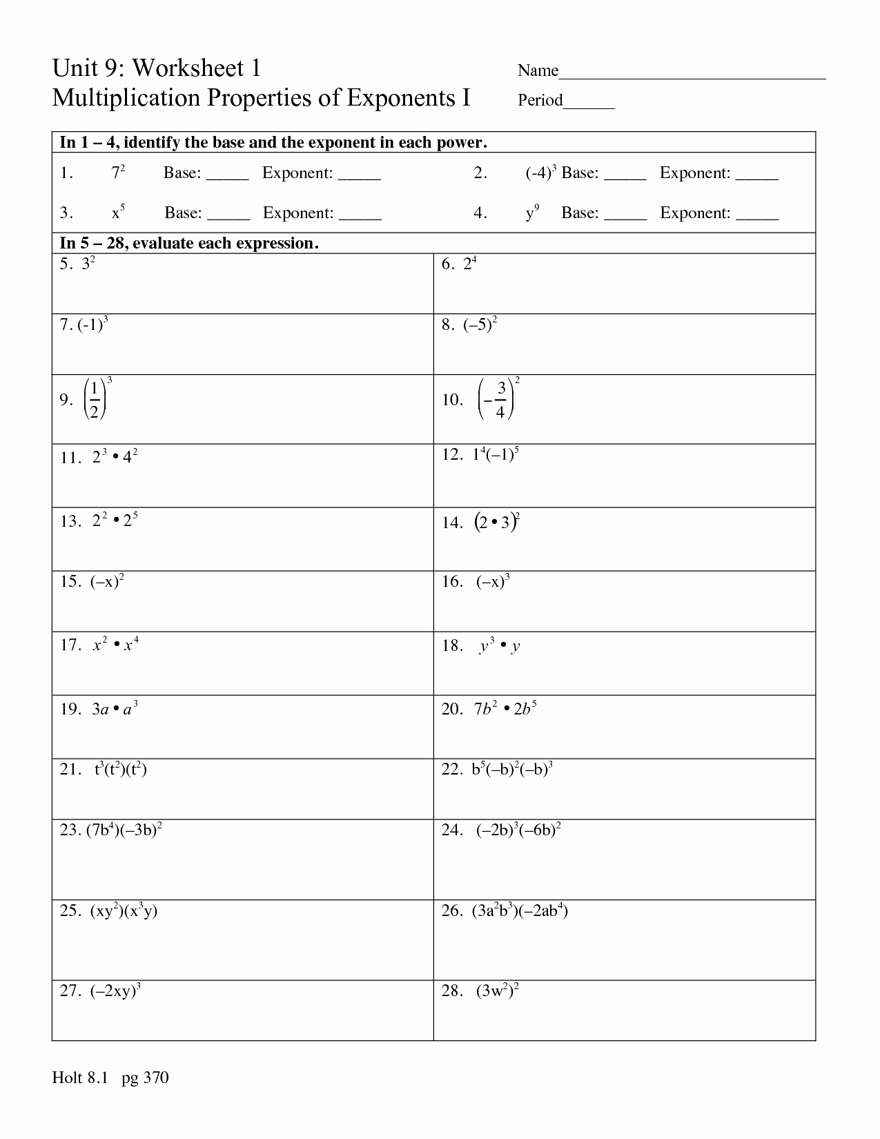 Multiplication Properties Of Exponents Worksheet Lovely 16 Best Of Multiplication Math Worksheets Exponents