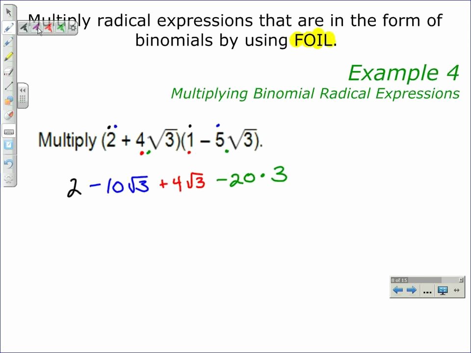 Multiply Radical Expressions Worksheet Elegant Multiplying Binomial Radical Expressions