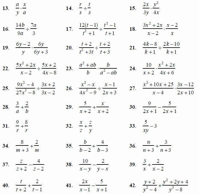 Multiply Rational Expressions Worksheet Beautiful Multiplying Rational Expressions Worksheet