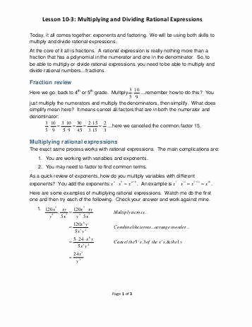 Multiply Rational Expressions Worksheet Unique Multiplying Rational Expressions Worksheet