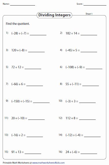 Multiplying and Dividing Integers Worksheet Awesome Multiplying Integers Worksheet