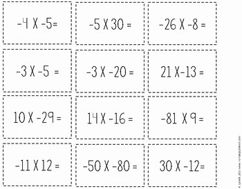Multiplying and Dividing Integers Worksheet Best Of Multiplying and Dividing Integers Game by to the Square