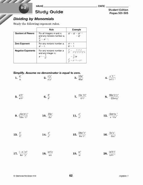 Multiplying and Dividing Monomials Worksheet Luxury Multiplying Monomials Worksheet