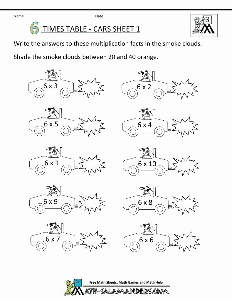 Multiplying by 6 Worksheet Beautiful Times Table Worksheets 6 Times Table Sheets