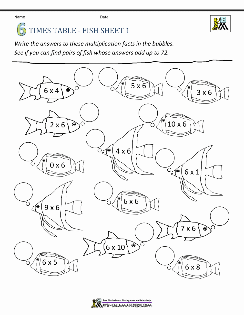 Multiplying by 6 Worksheet Inspirational 6 Times Tables Worksheets