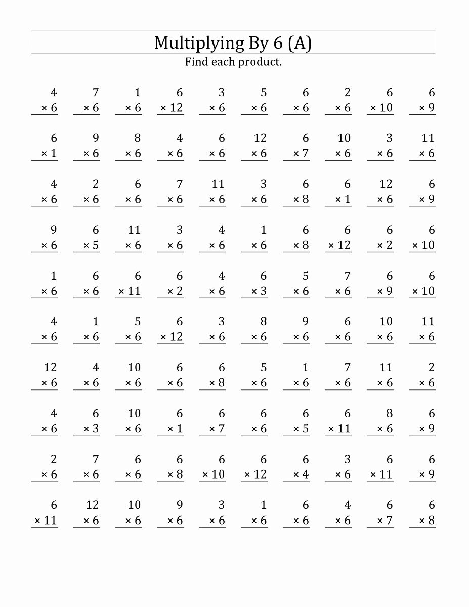 Multiplying by 6 Worksheet Luxury 6 Times Table Worksheets to Learn Multiplication