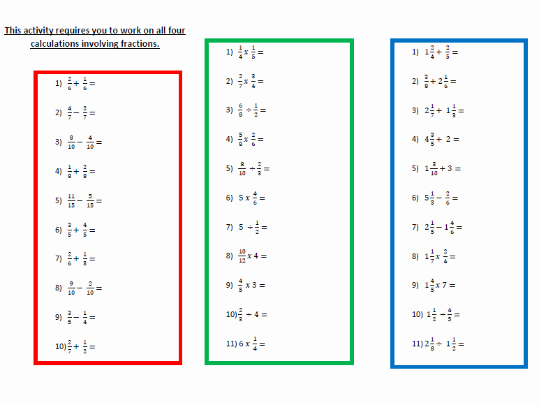 Multiplying by 6 Worksheet Luxury A Worksheet On Adding and Multiplying Fractions for Year 6
